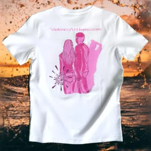 T Shirt ViolenceAtHome Weiß Pink